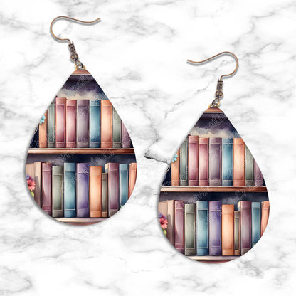 Bookshelves Teardrop Earring Collection - Kimmie's Creations L.L.C.