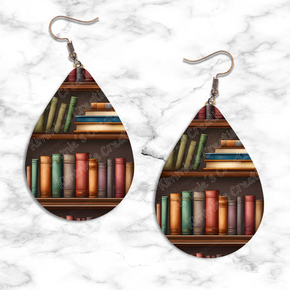 Bookshelves Teardrop Earring Collection - Kimmie's Creations L.L.C.