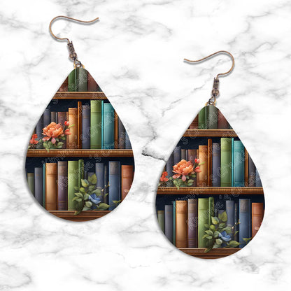 Bookshelves Teardrop Earring Collection - Kimmie's Creations L.L.C.
