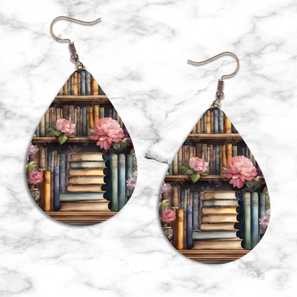 Bookshelves Teardrop Earring Collection - Kimmie's Creations L.L.C.