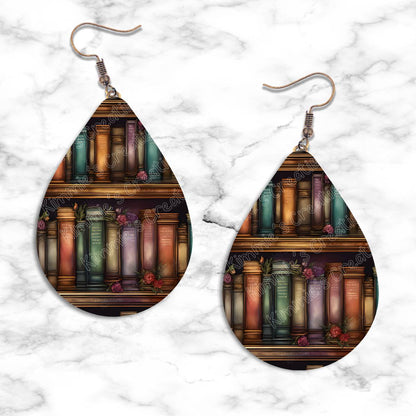 Bookshelves Teardrop Earring Collection - Kimmie's Creations L.L.C.