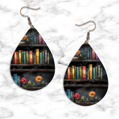 Bookshelves Teardrop Earring Collection - Kimmie's Creations L.L.C.