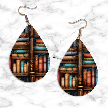 Bookshelves Teardrop Earring Collection - Kimmie's Creations L.L.C.