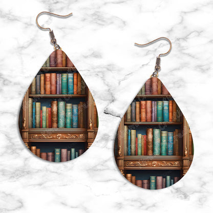 Bookshelves Teardrop Earring Collection - Kimmie's Creations L.L.C.