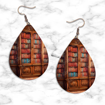 Bookshelves Teardrop Earring Collection - Kimmie's Creations L.L.C.