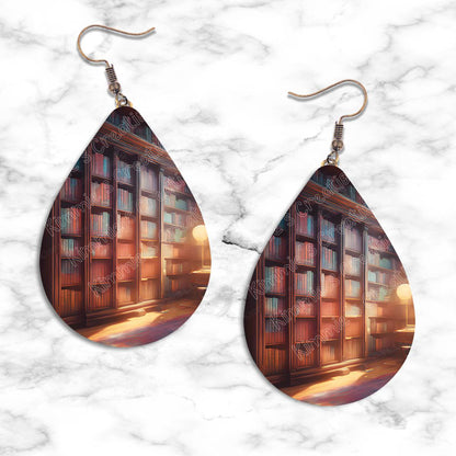 Bookshelves Teardrop Earring Collection - Kimmie's Creations L.L.C.