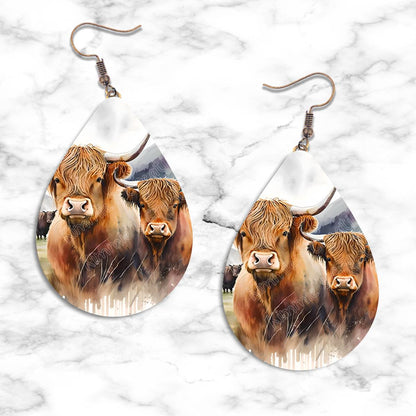 Cow Teardrop Earring Collection - 01 - jewelry