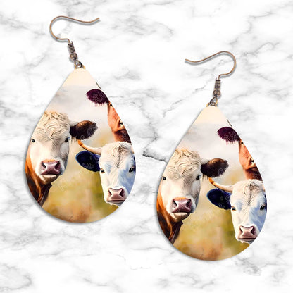 Cow Teardrop Earring Collection - 03 - jewelry