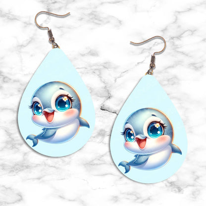 Dolphin Teardrop Earring Collection - 03 - jewelry