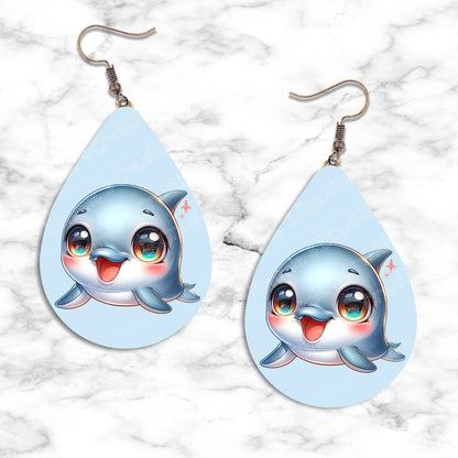 Dolphin Teardrop Earring Collection - 04 - jewelry