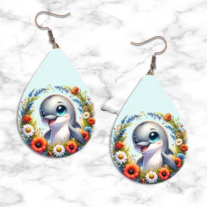 Dolphin Teardrop Earring Collection - 08 - jewelry