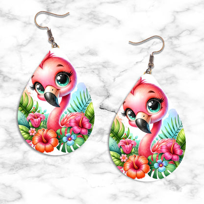 Cartoonish Flamingo Teardrop Earring Collection - 01 - jewelry
