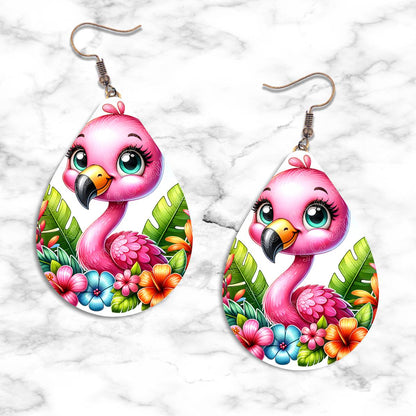 Cartoonish Flamingo Teardrop Earring Collection - 06 - jewelry