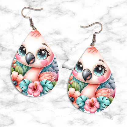 Cartoonish Flamingo Teardrop Earring Collection - 07 - jewelry