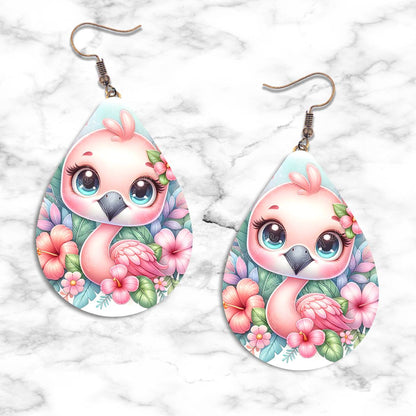 Cartoonish Flamingo Teardrop Earring Collection - 08 - jewelry