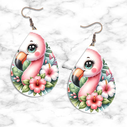 Cartoonish Flamingo Teardrop Earring Collection - 09 - jewelry