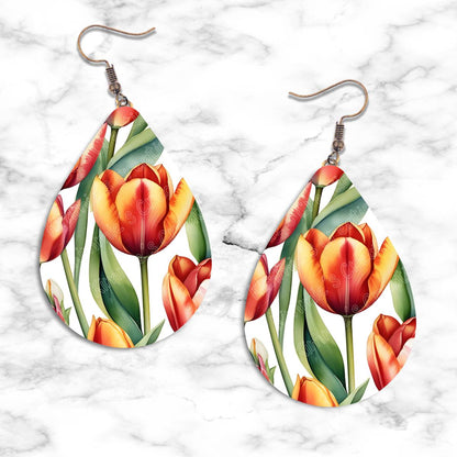 Spring Flowers Teardrop Earring Collection - 13 - jewelry
