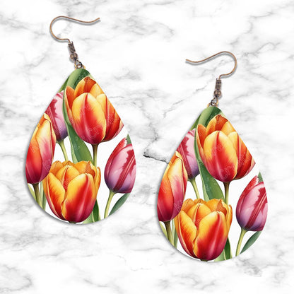 Spring Flowers Teardrop Earring Collection - 17 - jewelry