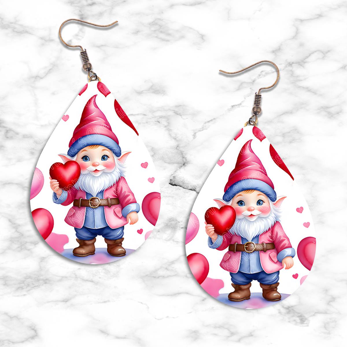 Gnome Valentines Teardrop Earring Collection - 03 - jewelry