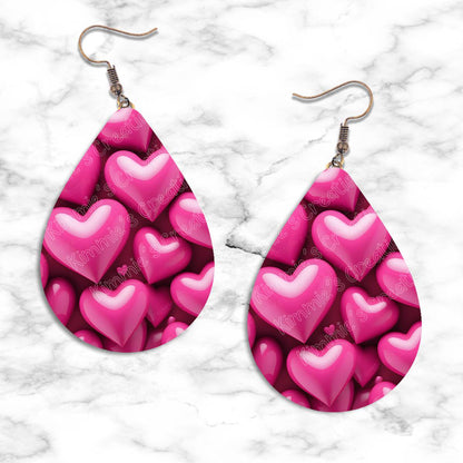 Valentines Hearts Teardrop Earring Collection - 05 - jewelry