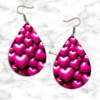 Valentines Hearts Teardrop Earring Collection - 06 - jewelry