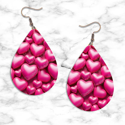 Valentines Hearts Teardrop Earring Collection - 07 - jewelry