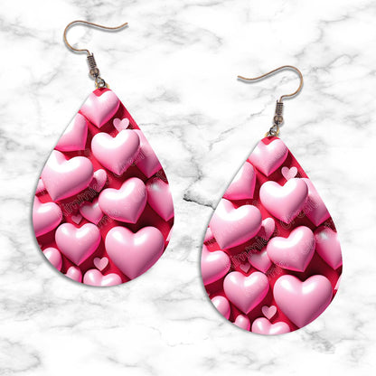 Valentines Hearts Teardrop Earring Collection - 08 - jewelry