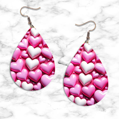 Valentines Hearts Teardrop Earring Collection - 09 - jewelry