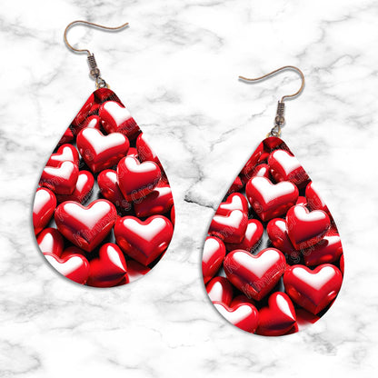 Valentines Hearts Teardrop Earring Collection - 12 - jewelry