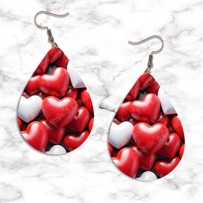 Valentines Hearts Teardrop Earring Collection - 13 - jewelry