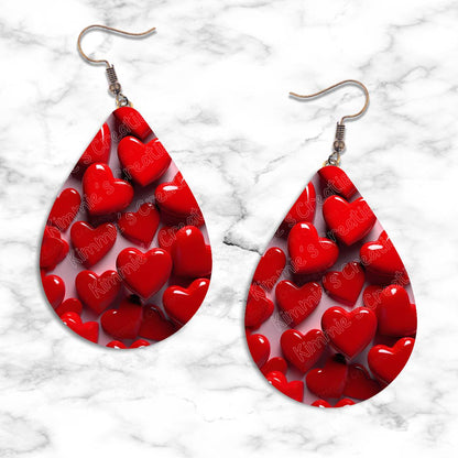 Valentines Hearts Teardrop Earring Collection - 14 - jewelry