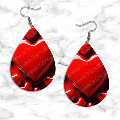 Valentines Hearts Teardrop Earring Collection - 15 - jewelry