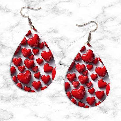 Valentines Hearts Teardrop Earring Collection - 17 - jewelry