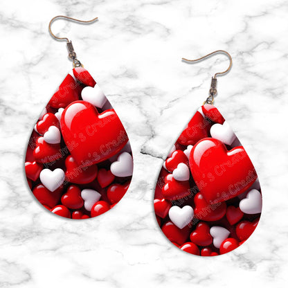 Valentines Hearts Teardrop Earring Collection - 18 - jewelry