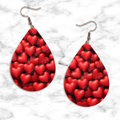Valentines Hearts Teardrop Earring Collection - 20 - jewelry