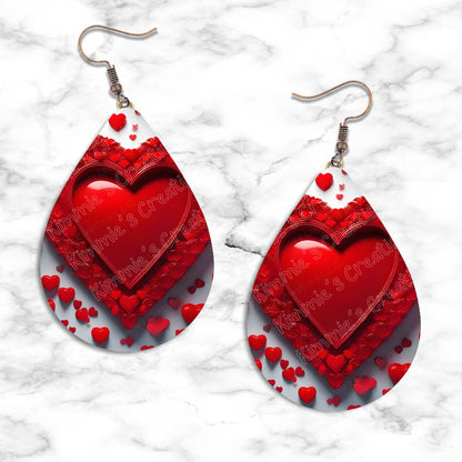 Valentines Hearts Teardrop Earring Collection - 22 - jewelry