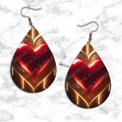 Valentines Hearts Teardrop Earring Collection - 24 - jewelry