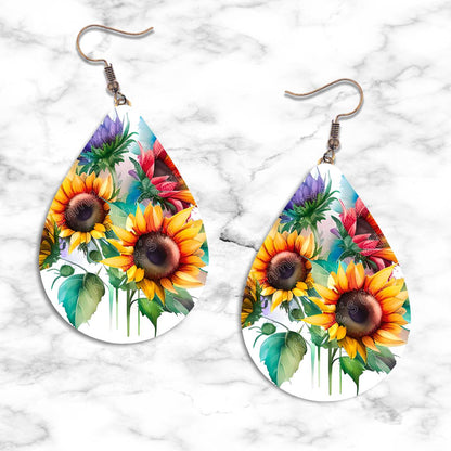 Sunflower Designs Teardrop Earring Collection - Kimmie's Creations L.L.C.