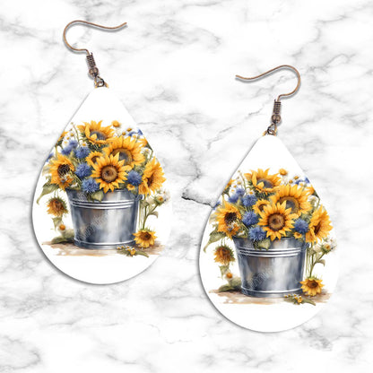 Sunflower Designs Teardrop Earring Collection - Kimmie's Creations L.L.C.
