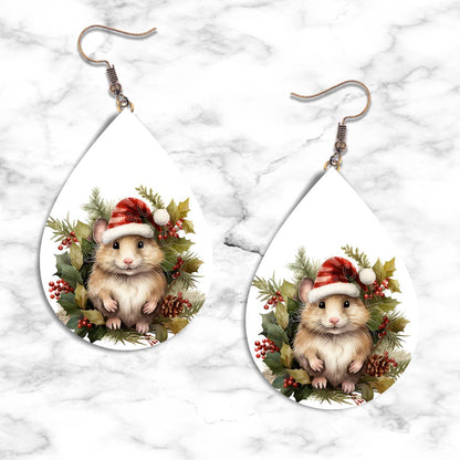 Mouse Christmas Teardrop Earring Collection - 03 - jewelry
