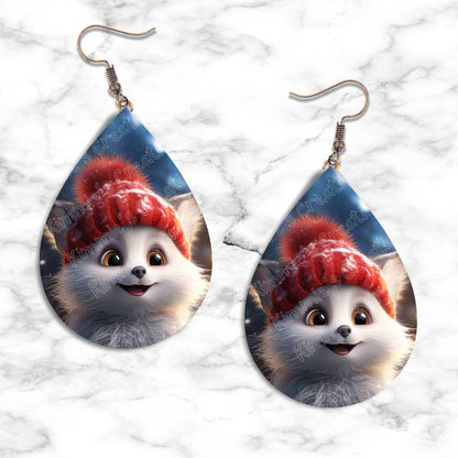 Kitten Winter Teardrop Earring Collection - 05 - jewelry