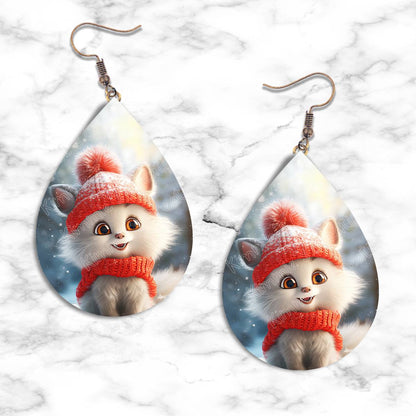 Kitten Winter Teardrop Earring Collection - 06 - jewelry