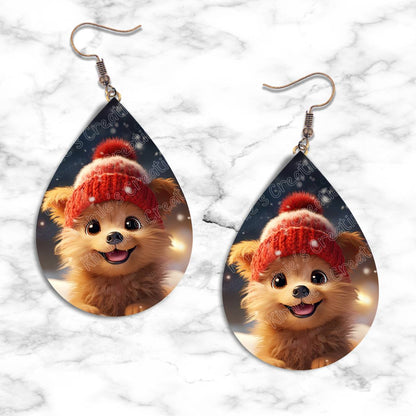 Puppy Winter Teardrop Earring Collection - 01 - jewelry