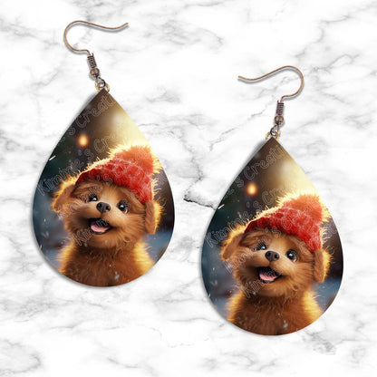 Puppy Winter Teardrop Earring Collection - 04 - jewelry
