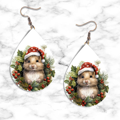 Mouse Christmas Teardrop Earring Collection - 04 - jewelry