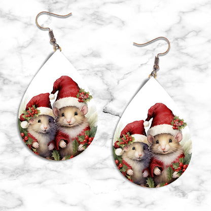Mouse Christmas Teardrop Earring Collection - 06 - jewelry