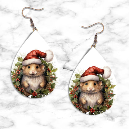 Mouse Christmas Teardrop Earring Collection - 08 - jewelry