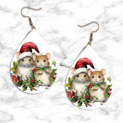 Mouse Christmas Teardrop Earring Collection - 09 - jewelry