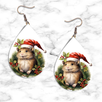 Mouse Christmas Teardrop Earring Collection - 11 - jewelry