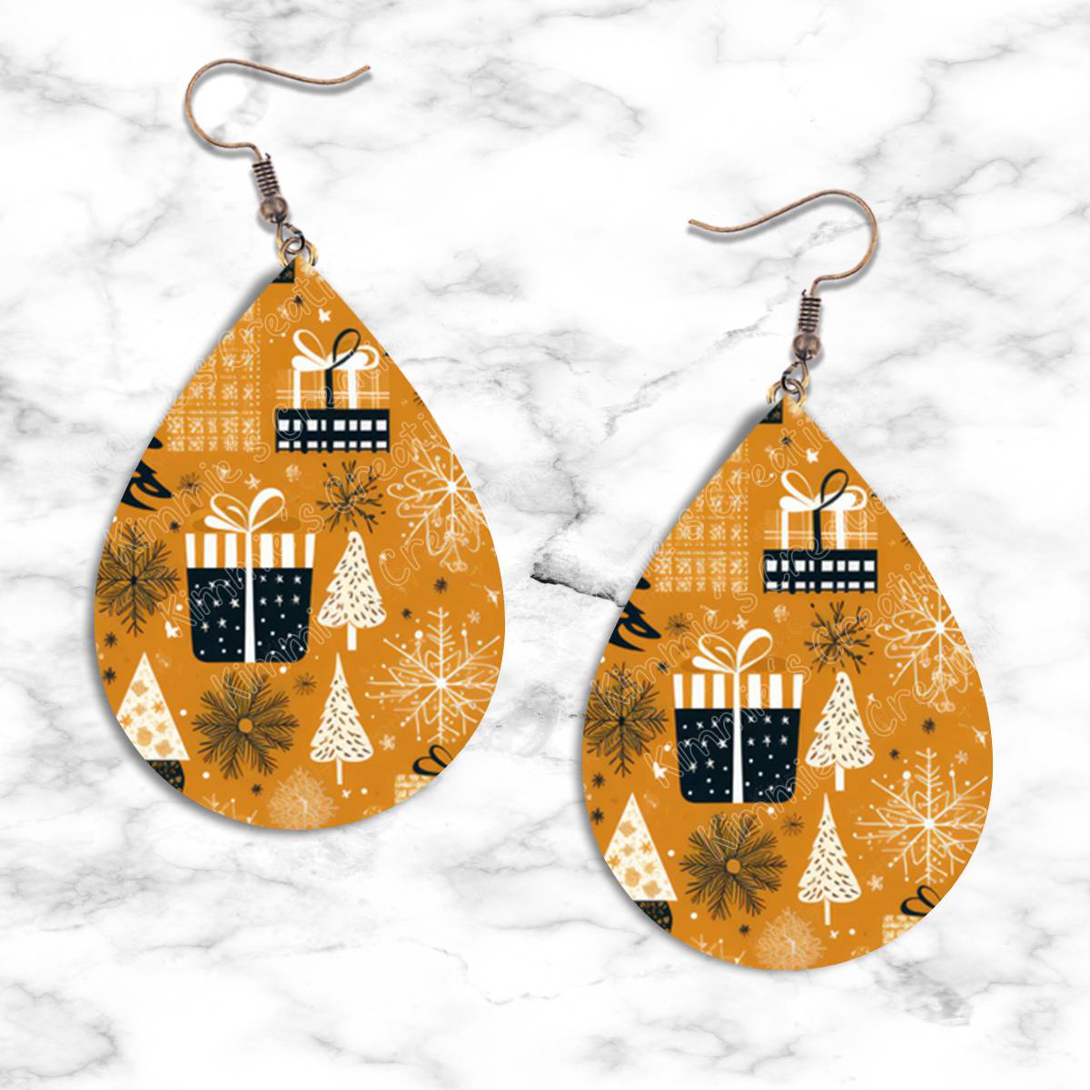Christmas Teardrop Designs Earring Collection - 05 - jewelry